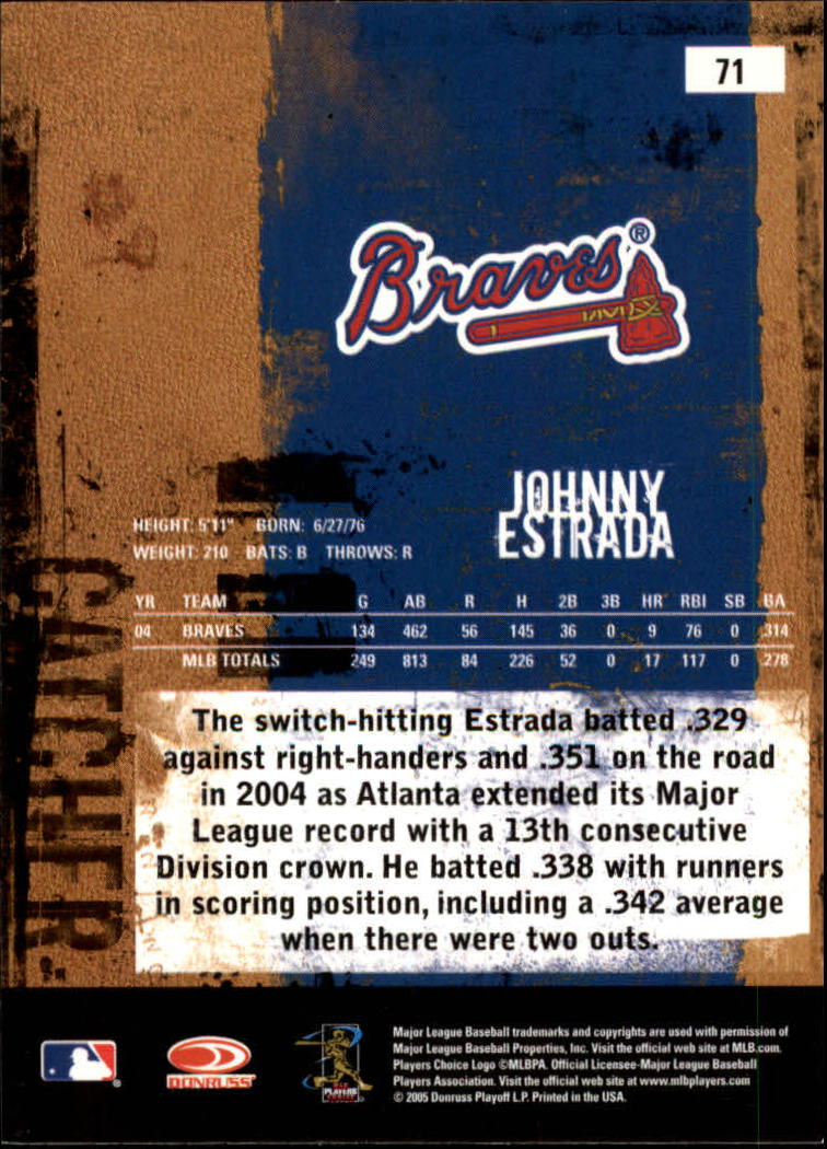2005 Leather and Lumber #71 Johnny Estrada back image