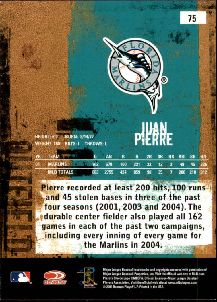 2005 Leather and Lumber #75 Juan Pierre back image