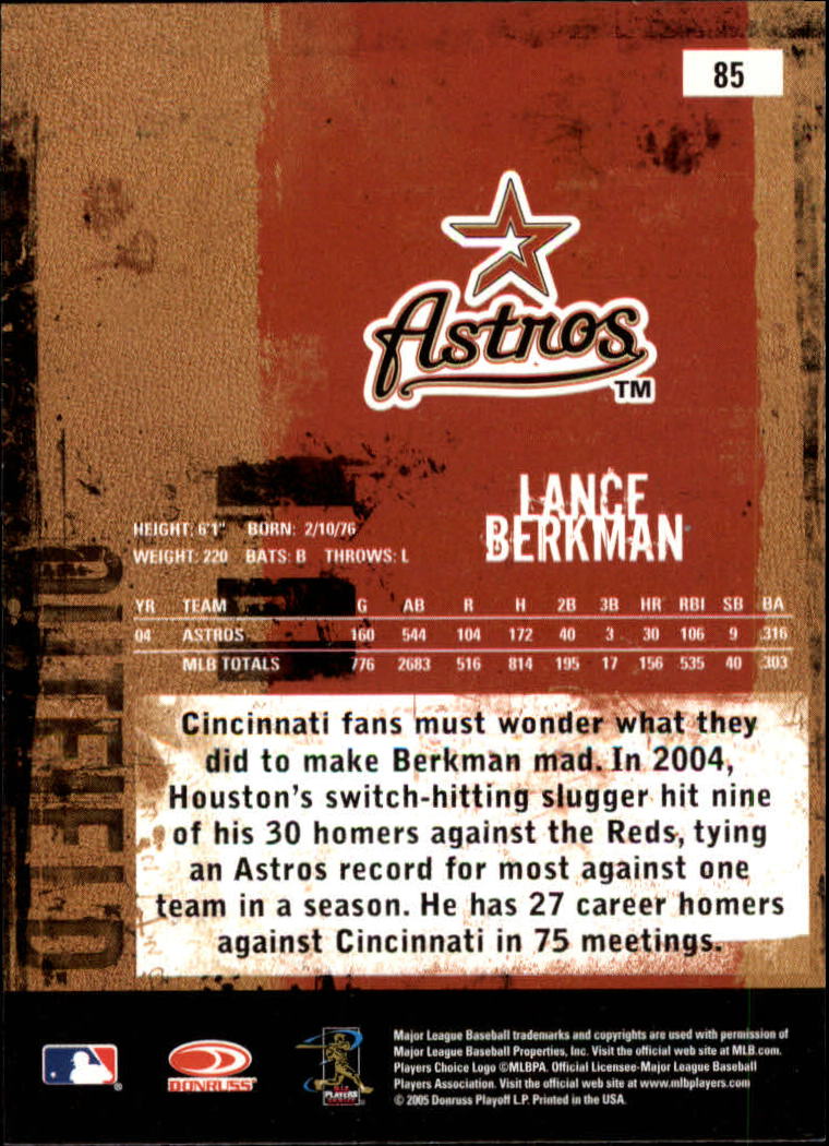 2005 Leather and Lumber #85 Lance Berkman back image