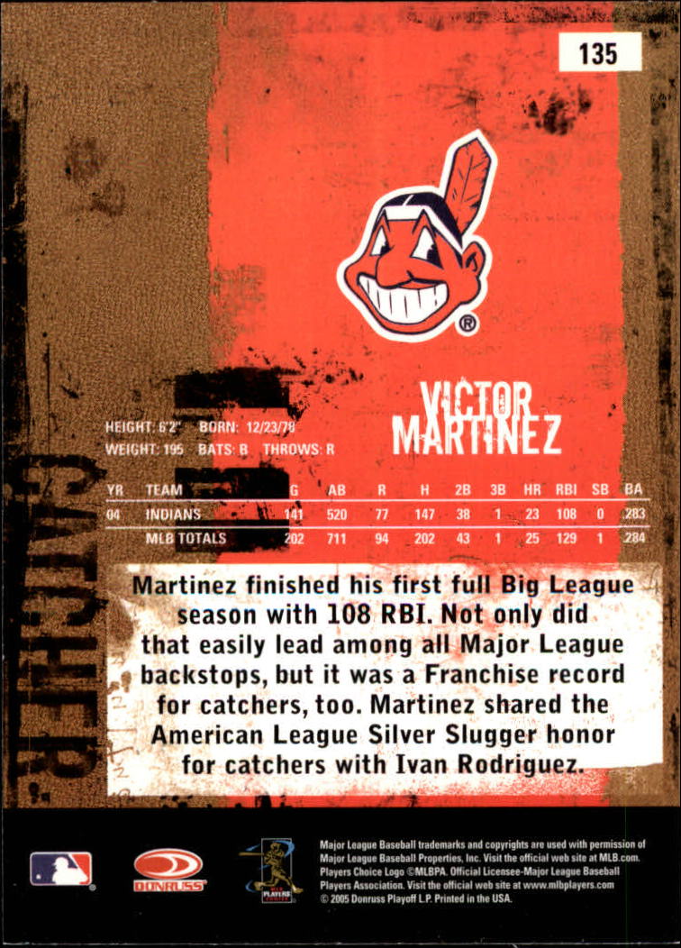 2005 Leather and Lumber #135 Victor Martinez back image