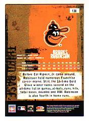 2005 Leather and Lumber #138 Brooks Robinson RET back image
