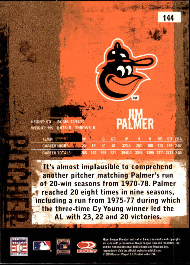 2005 Leather and Lumber #144 Jim Palmer RET back image