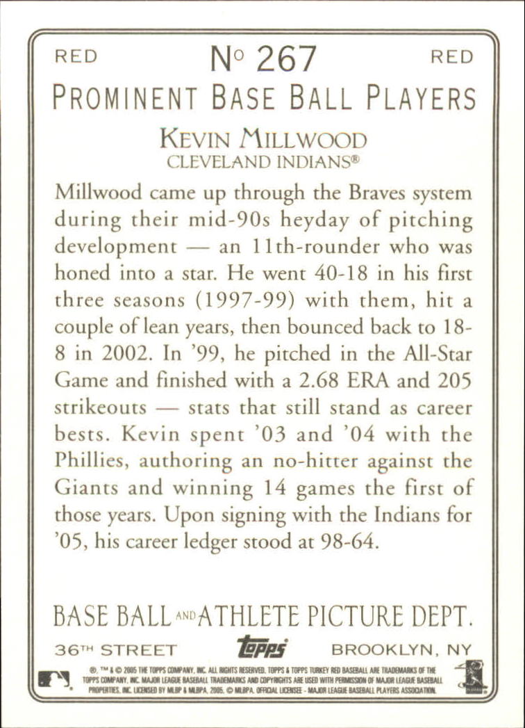 2005 Topps Turkey Red Red #267 Kevin Millwood back image