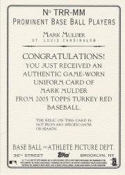 2005 Topps Turkey Red Relics #MM Mark Mulder Uni F back image