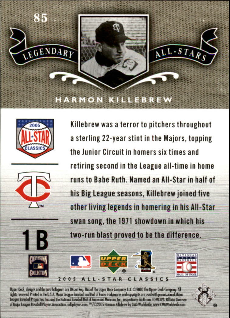 2005 UD All-Star Classics #85 Harmon Killebrew LGD back image