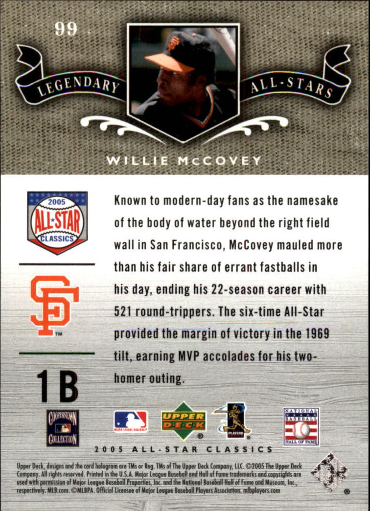 2005 UD All-Star Classics #99 Willie McCovey LGD back image