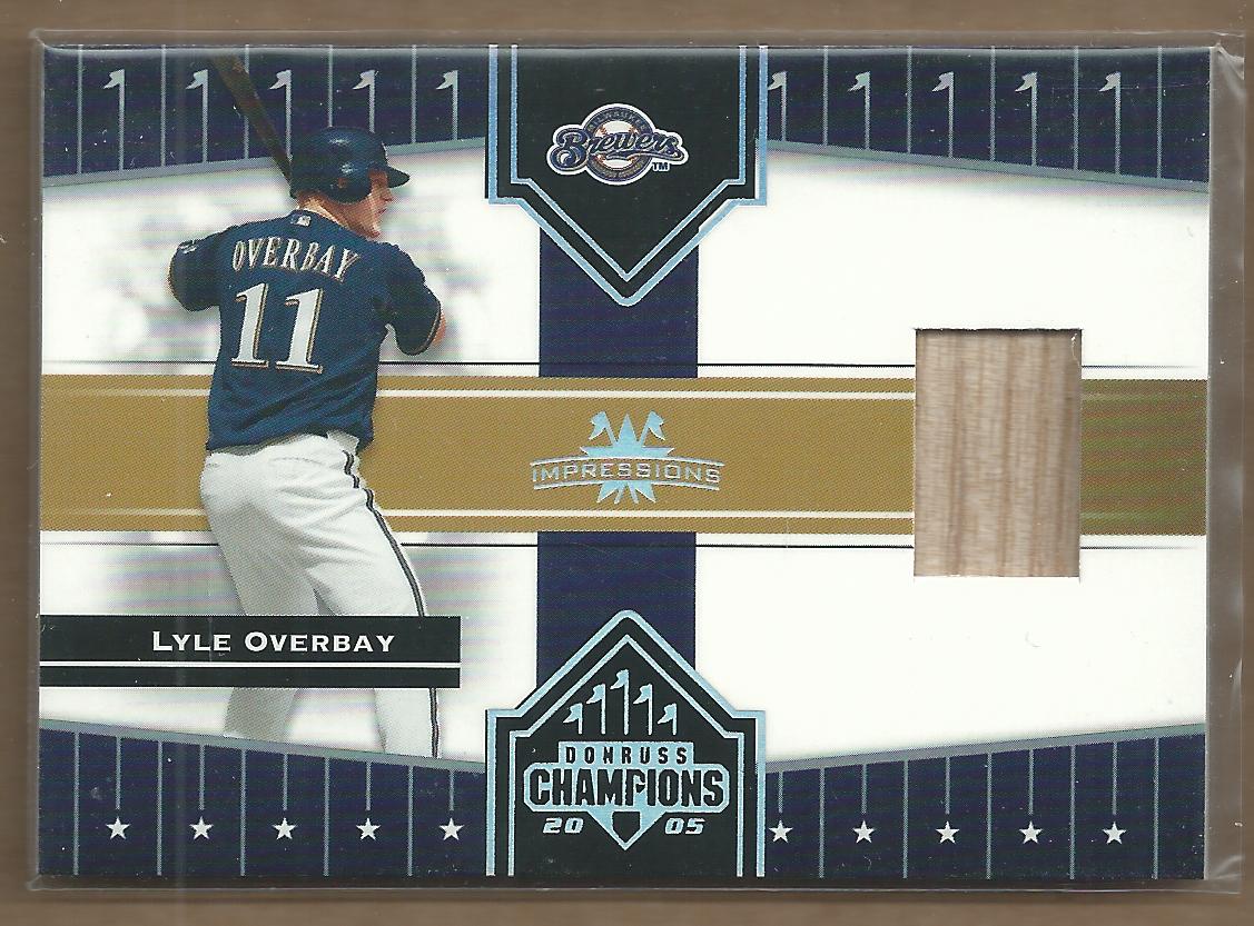 2005 Donruss Champions Impressions Material #68 Lyle Overbay Bat T5