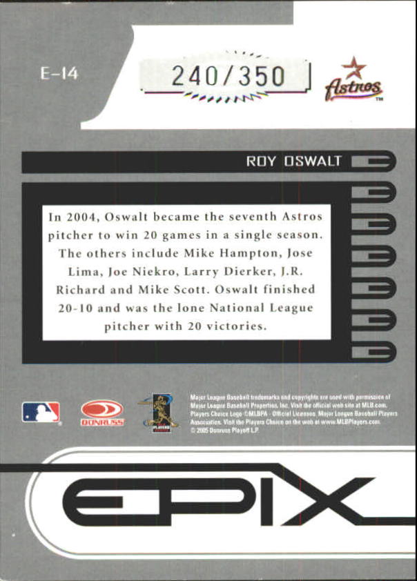 Carte inserite Zenith Baseball "Epix" 2005 - Foto 31 di 37