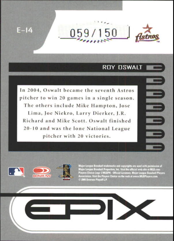 Carte inserite Zenith Baseball "Epix" 2005 - Foto 37 di 37