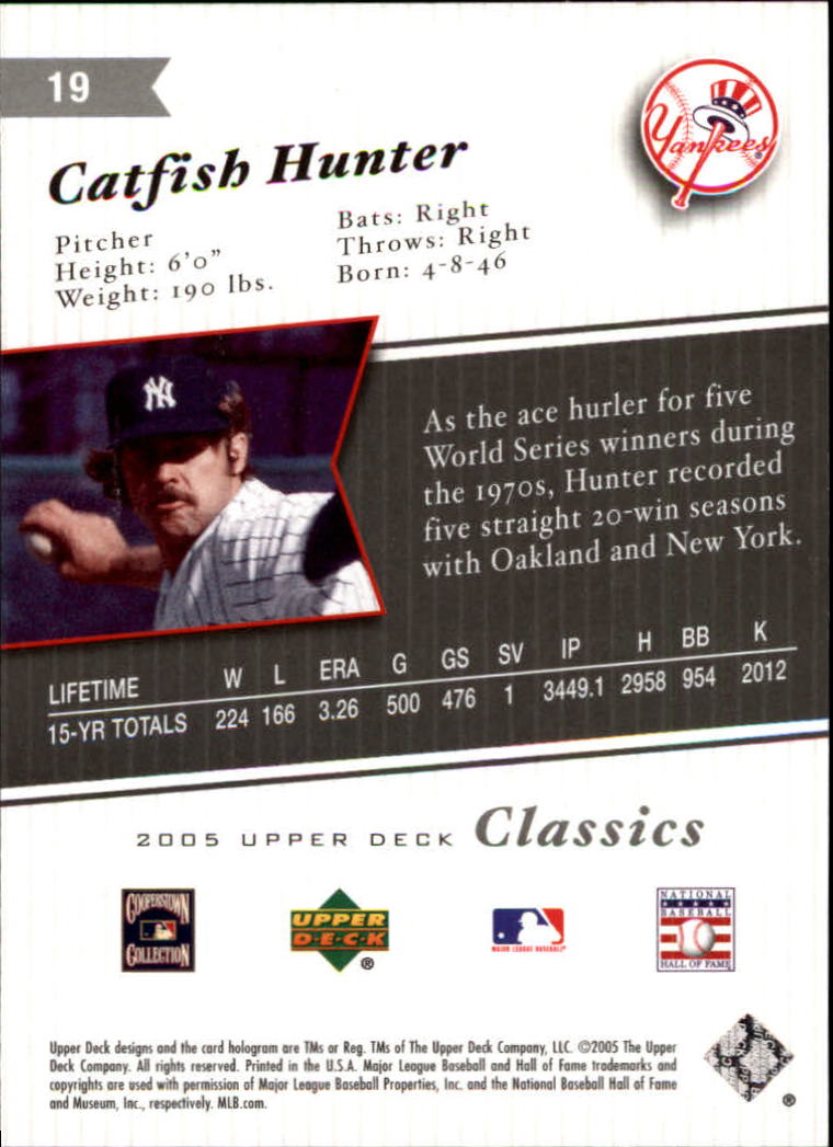 2005 Upper Deck Classics #19 Catfish Hunter back image