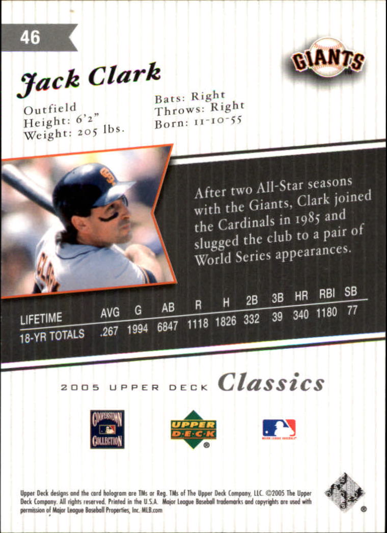 2005 Upper Deck Classics Baseball Card Pick (Base)