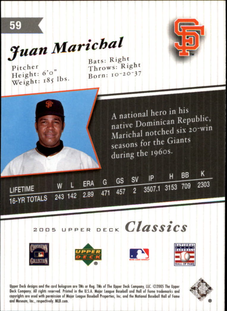 2005 Upper Deck Classics #59 Juan Marichal back image