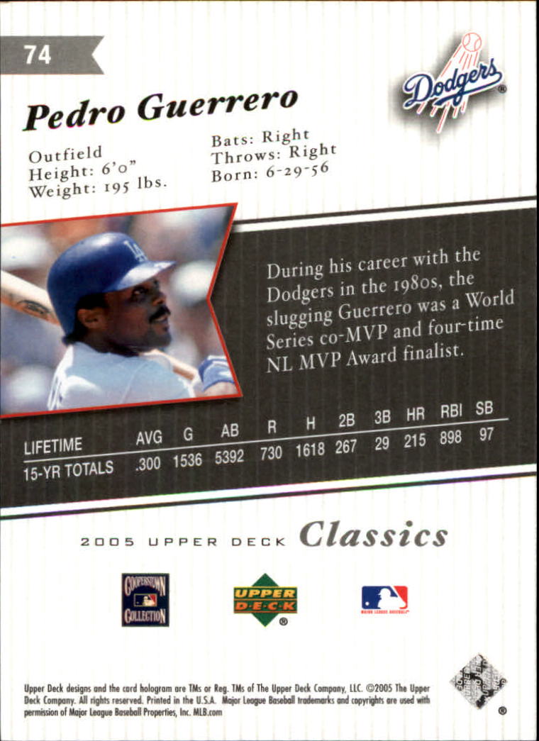 2005 Upper Deck Classics Baseball Card Pick (Base)