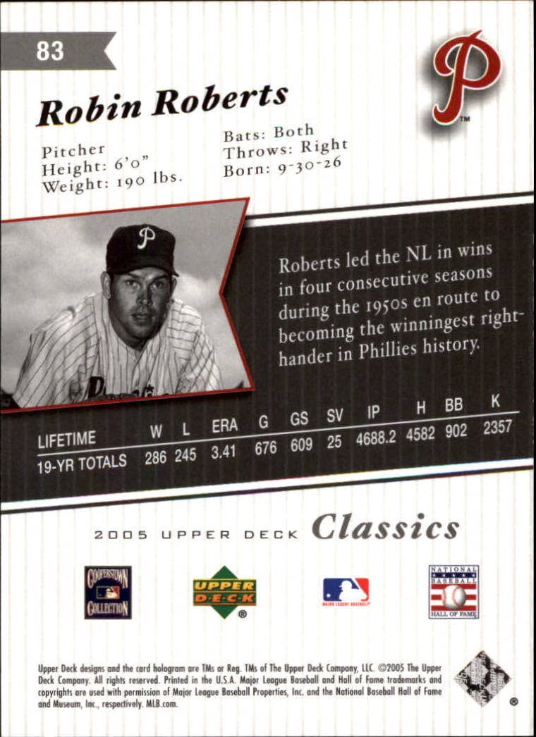 2005 Upper Deck Classics Baseball Card Pick (Base)