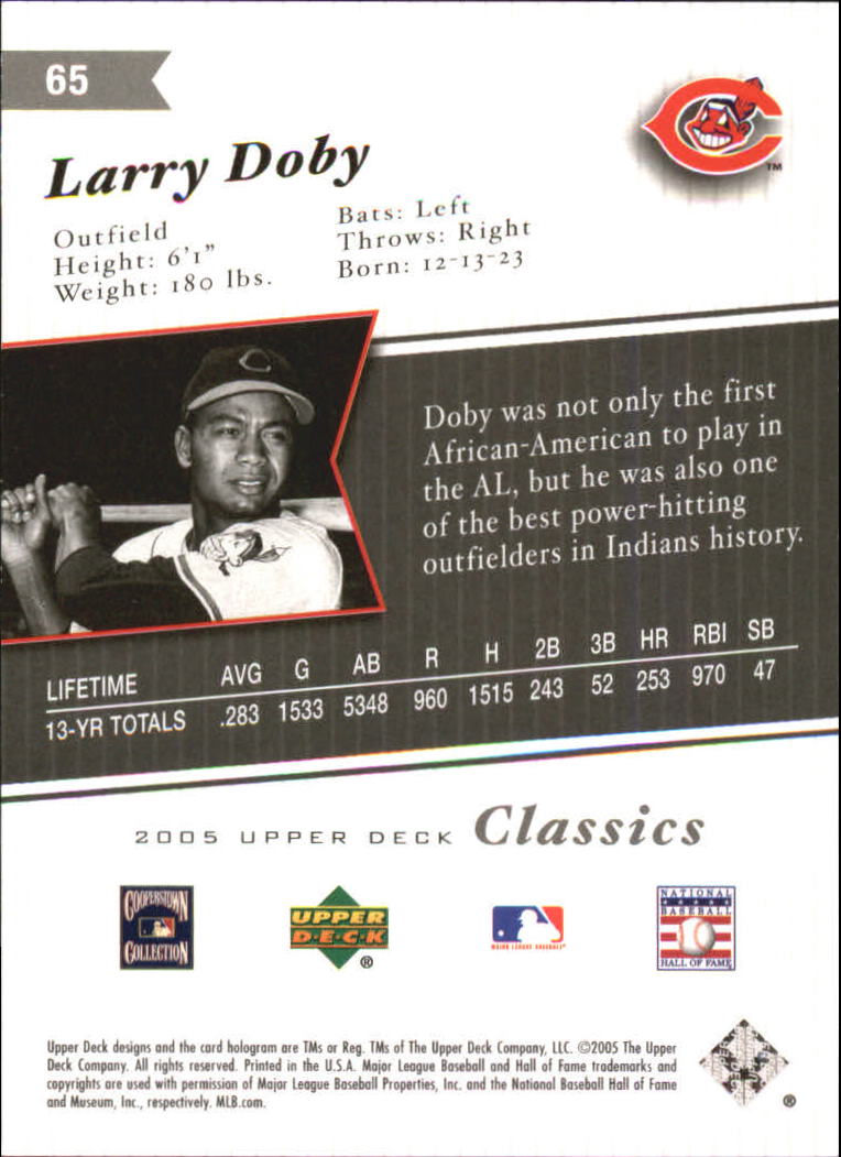 2005 Upper Deck Classics Silver #65 Larry Doby back image