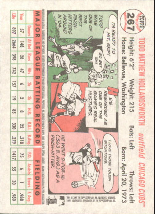 2005 Topps Heritage White Backs #267 Todd Hollandsworth