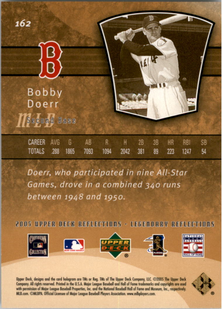 2005 Reflections #162 Bobby Doerr LGD back image