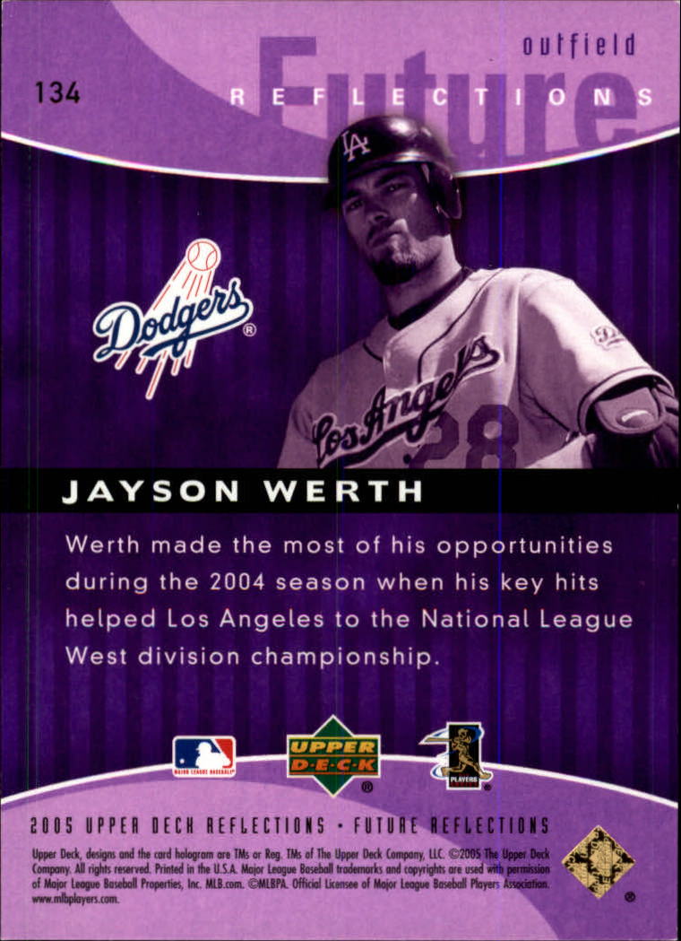 2005 Reflections Purple #134 Jayson Werth FUT back image