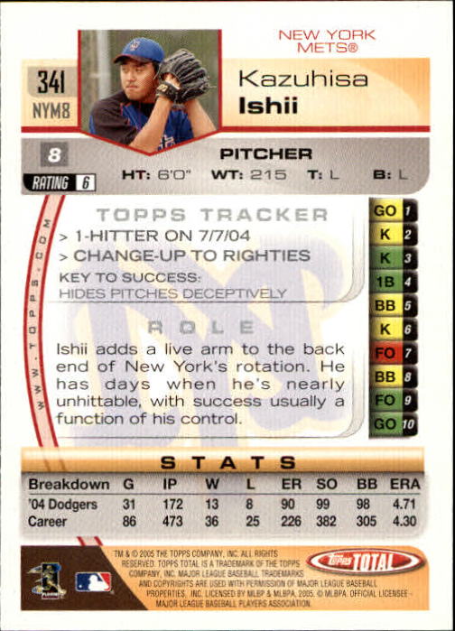 B1609- 2005 Topps Total BB Cards 282-554 +Rookies -You Pick- 15+ FREE US SHIP - Picture 93 of 439