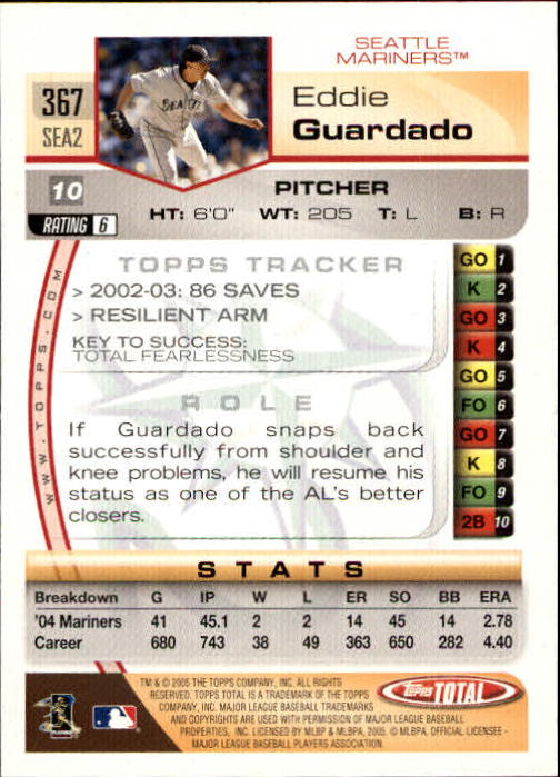 B1609- 2005 Topps Total BB Cards 282-554 +Rookies -You Pick- 15+ FREE US SHIP - Picture 135 of 439