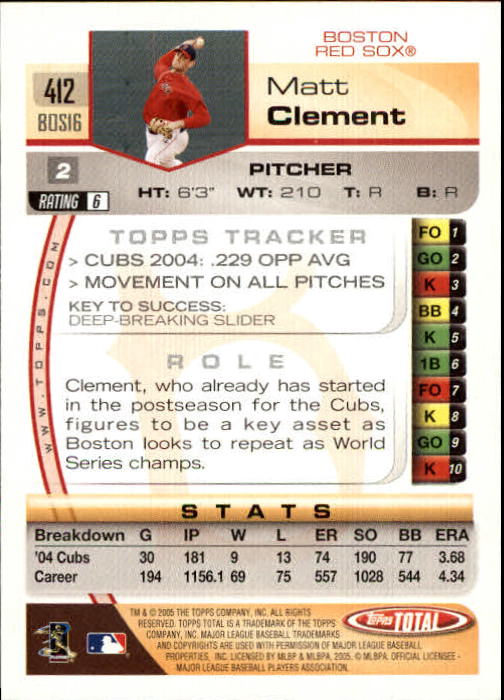 B1609- 2005 Topps Total BB Cards 282-554 +Rookies -You Pick- 15+ FREE US SHIP - Picture 209 of 439