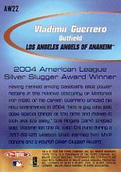 2005 Topps Total Award Winners #AW22 Vladimir Guerrero SS back image