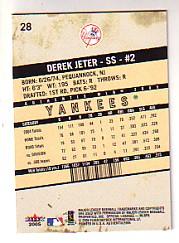 2005 Fleer Authentix #28 Derek Jeter back image