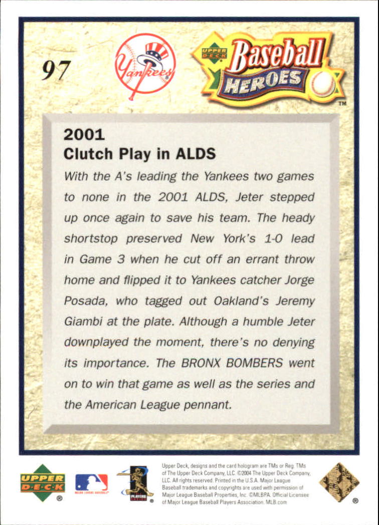 2005 Upper Deck Baseball Heroes Jeter #97 Derek Jeter back image