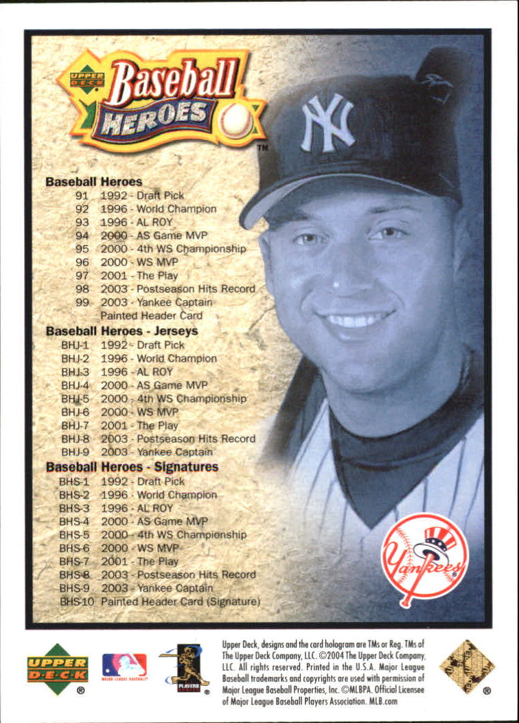 2005 Upper Deck Baseball Heroes Jeter #NNO Cover Card back image