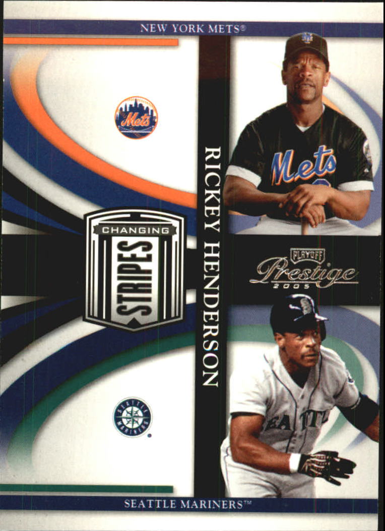 2005 Playoff Prestige Changing Stripes #21 Rickey Henderson Mets-M's