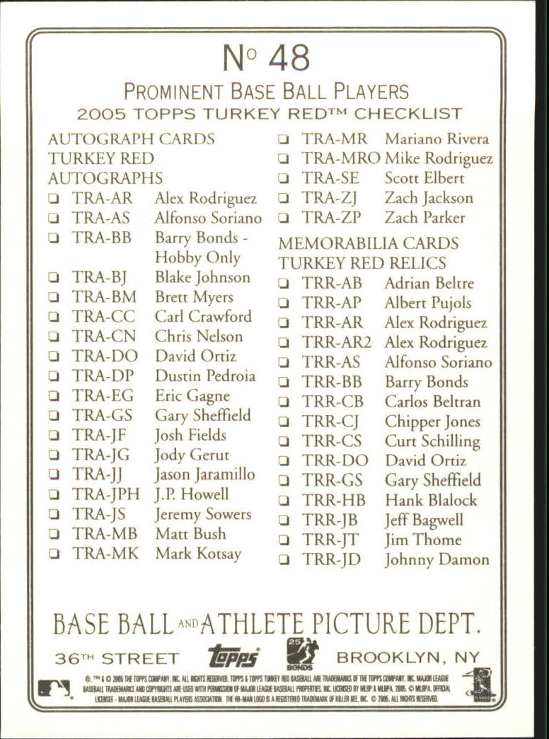 2005 Topps Turkey Red #48 Clemens Bringing Heat CL back image