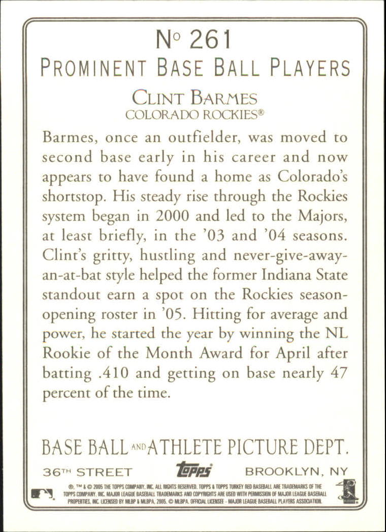 2005 Topps Turkey Red #261 Clint Barmes back image