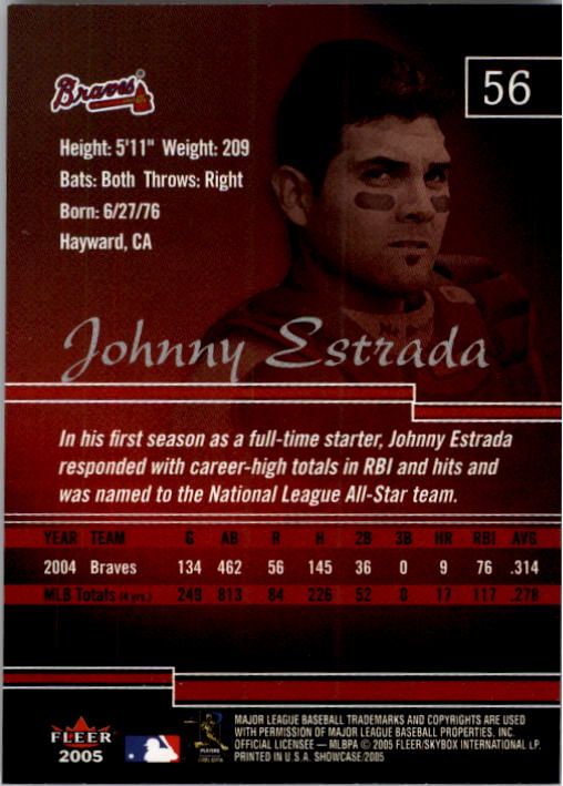 2005 Fleer Showcase #56 Johnny Estrada back image