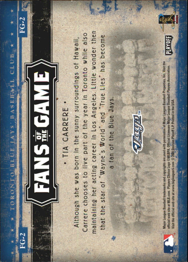 2005 Playoff Prestige Fans of the Game #2 Tia Carrere back image