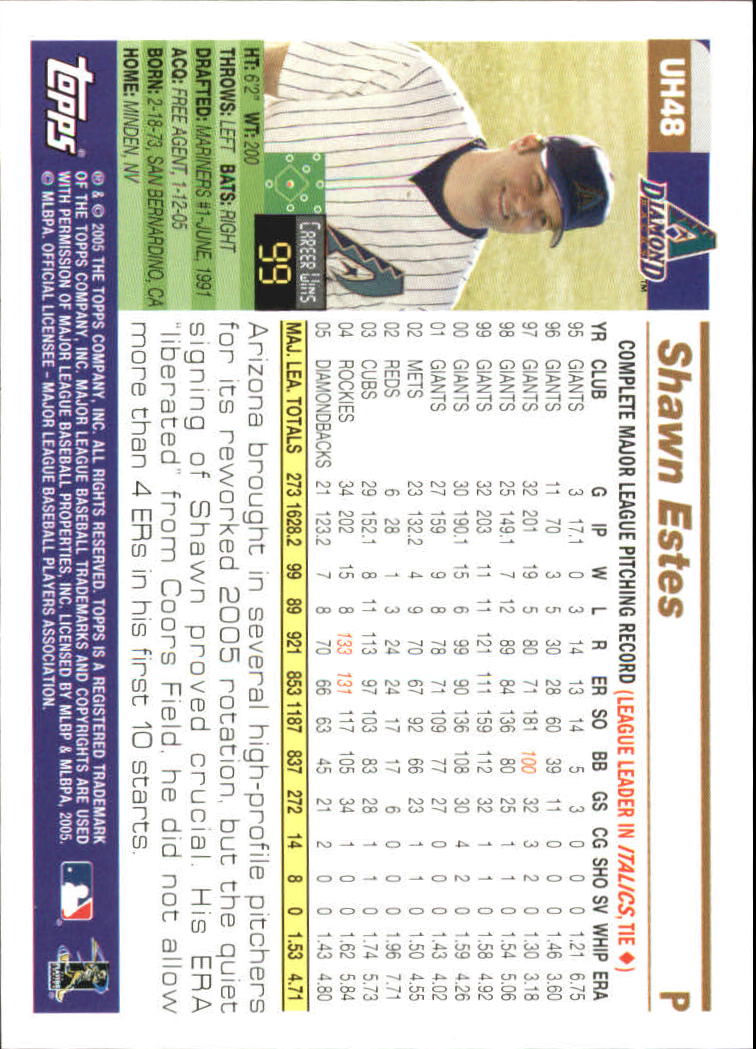 2005 Topps Update #48 Shawn Estes back image