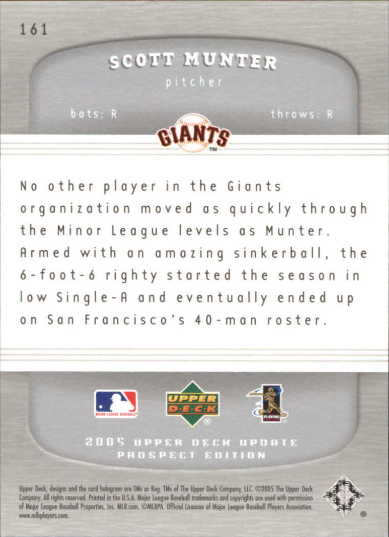 2005 Upper Deck Update Silver #161 Scott Munter PR back image