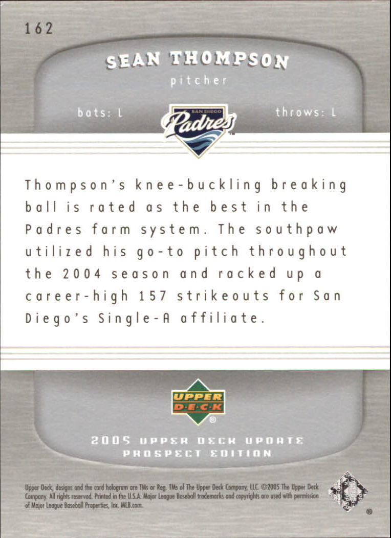 2005 Upper Deck Update Silver #162 Sean Thompson PR back image