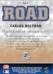 2005 Leaf Home/Road Jersey #3R Carlos Beltran R back image