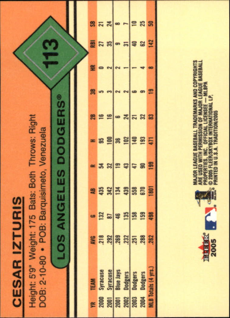 A6732- 2005 Fleer Tradition BB #s 1-250 +Rookies -You Pick- 15+ FREE US SHIP - Picture 195 of 435