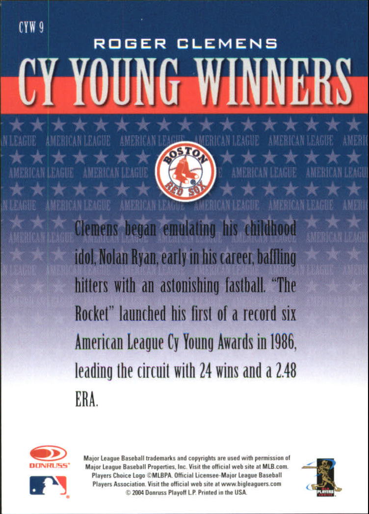 Foglia Baseball 2005 "Cy Young Winners" Inserto Carte - Foto 7 di 13
