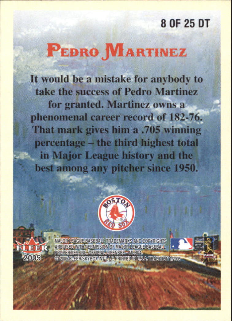 2005 Fleer Tradition Diamond Tributes #8 Pedro Martinez back image