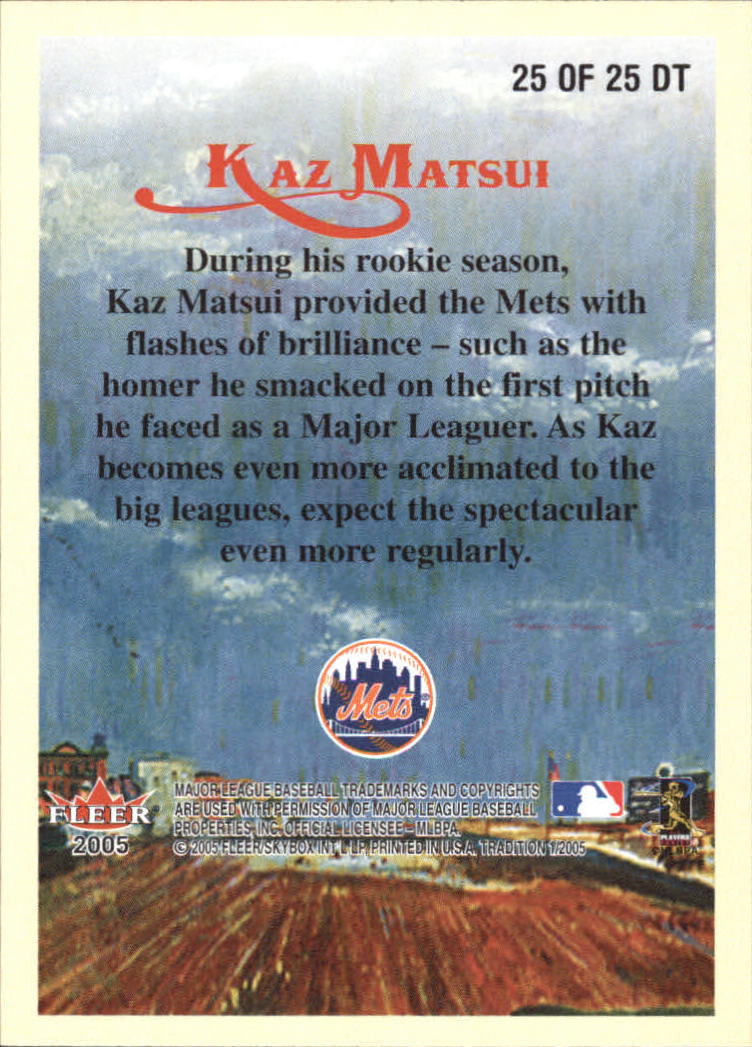 2005 Fleer Tradition Diamond Tributes #25 Kaz Matsui back image