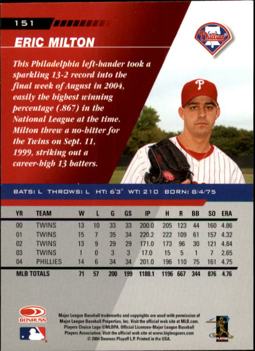 A8853- 2005 Leaf Baseball Card #s 1-200 +Rookies -You Pick- 15+ FREE US SHIP - Picture 275 of 369