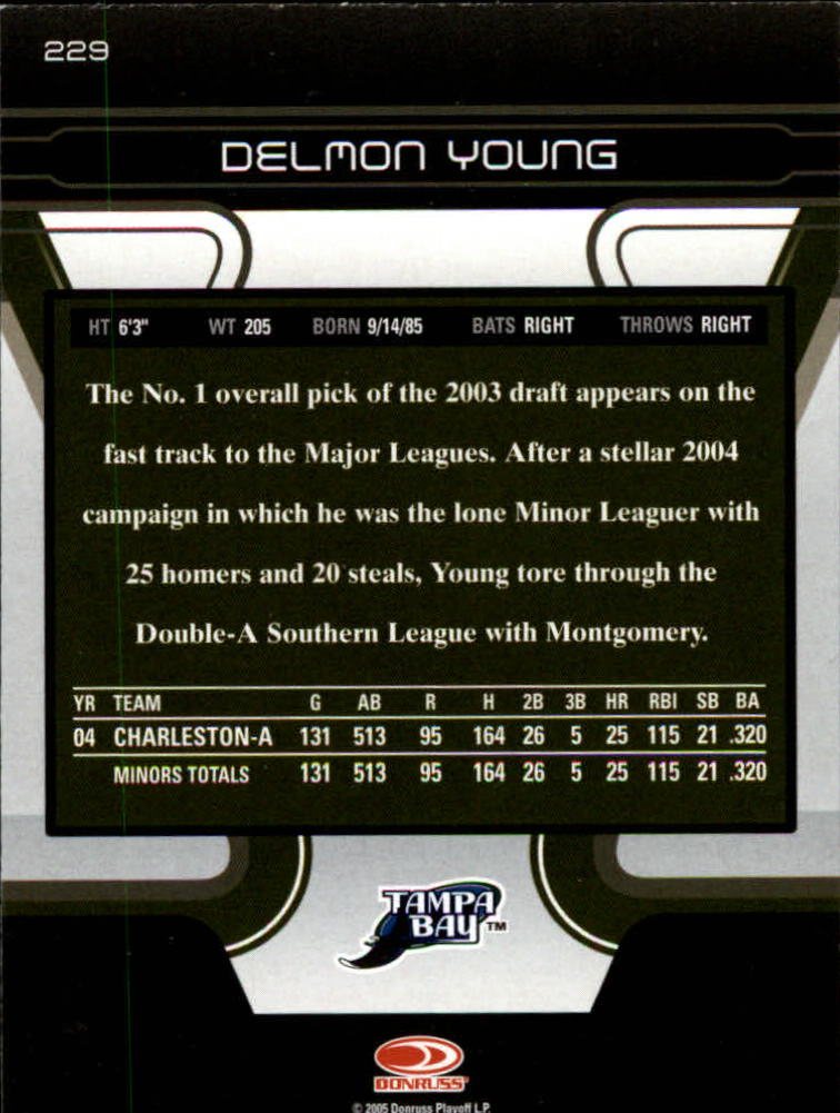 2005 Zenith #229 Delmon Young back image