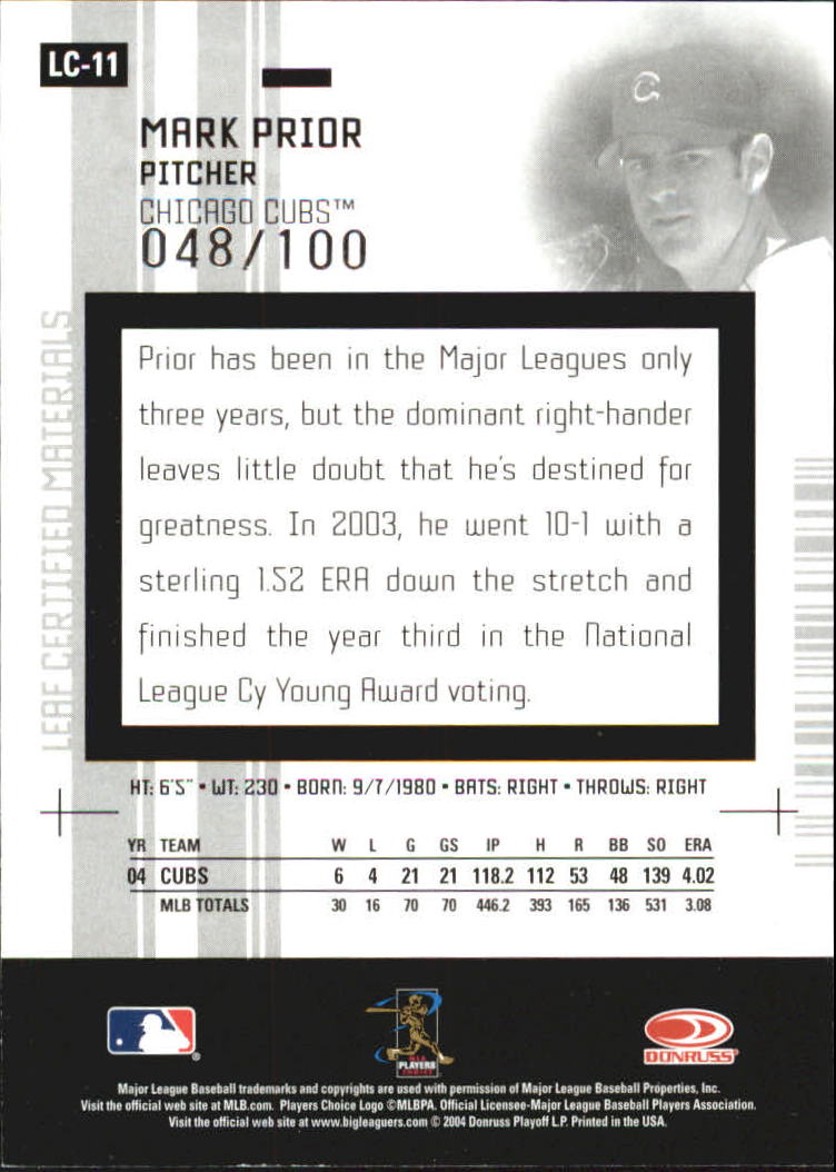 2005 Foglia Materiali Certificati Baseball "Anteprima" Inserto e Carte Specchio - Foto 5 di 23