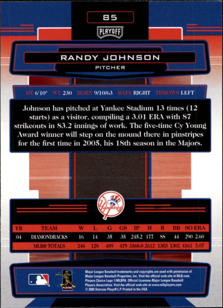 2005 Absolute Memorabilia #85 Randy Johnson back image