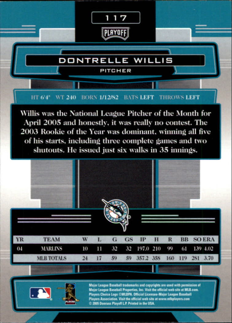 2005 Absolute Memorabilia #117 Dontrelle Willis back image