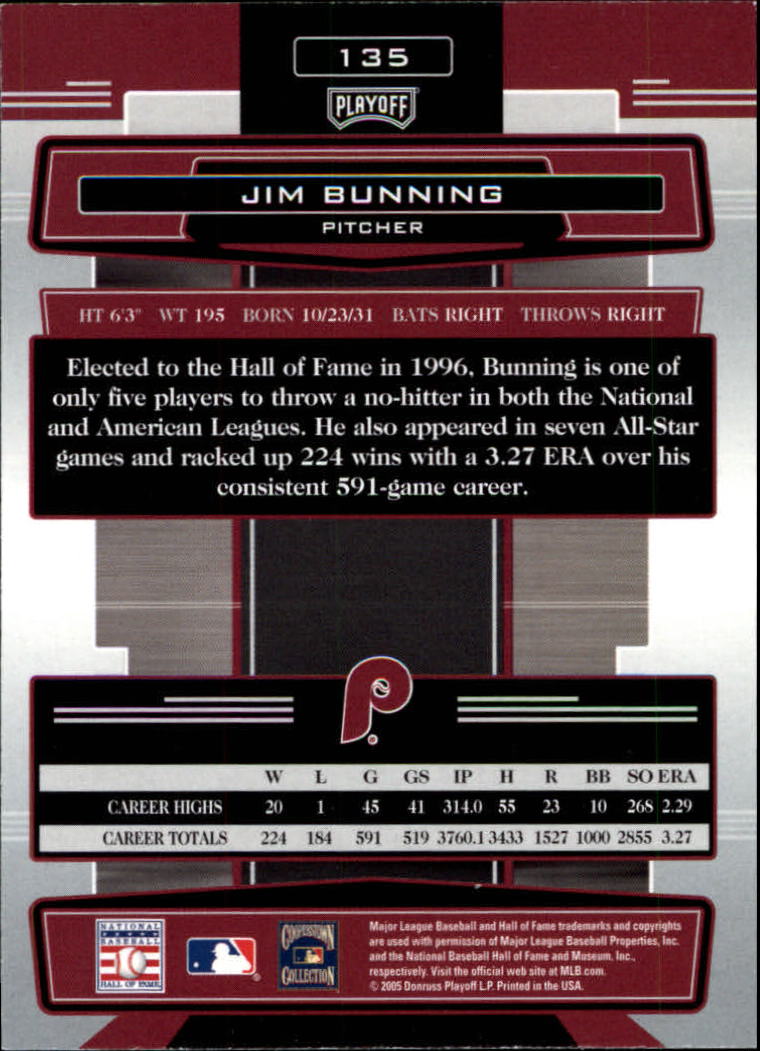 2005 Absolute Memorabilia #135 Jim Bunning back image