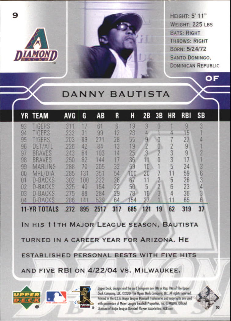 2005 Upper Deck #9 Danny Bautista back image
