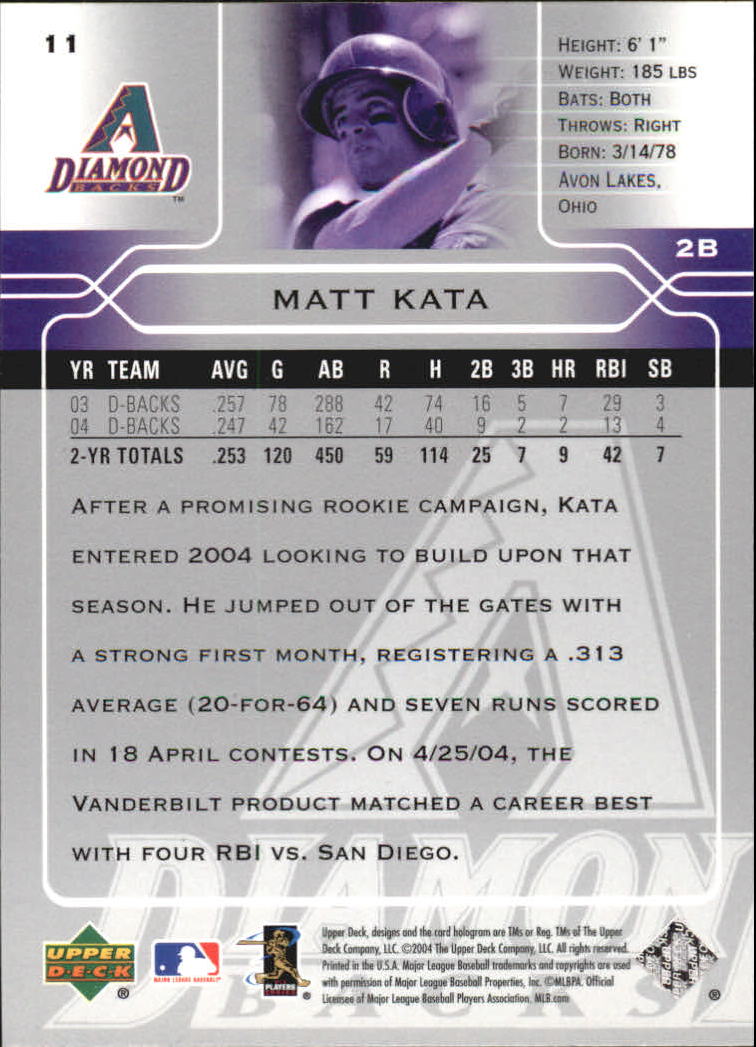 2005 Upper Deck #11 Matt Kata back image